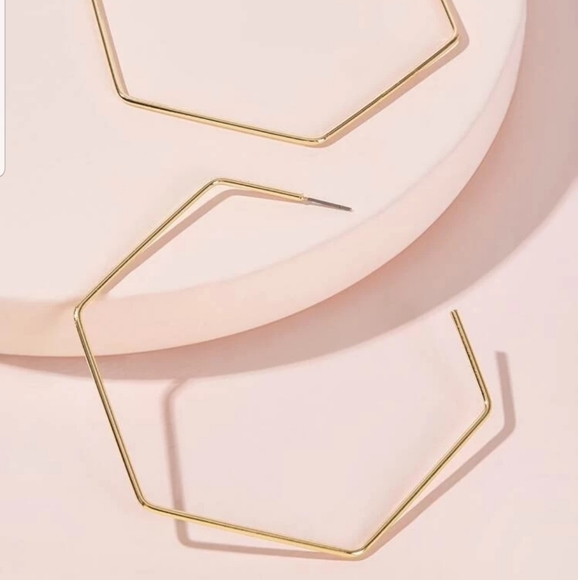 *Skyler* Hexagon Hoop Earrings - Picture 4 of 4
